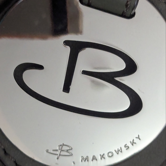 🫒 B.Makowsky Olive Green Leather Slouch Bag Trending Leopard Inside - Picture 10 of 15